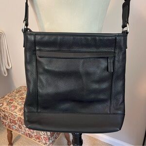 Coach Black Pebbled Leather Messenger Bag